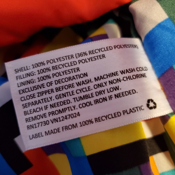 NWT Women's XXS Lego Puffer Jacket Puffer Vest. BRIGHT! Color block. - Picture 6 of 6